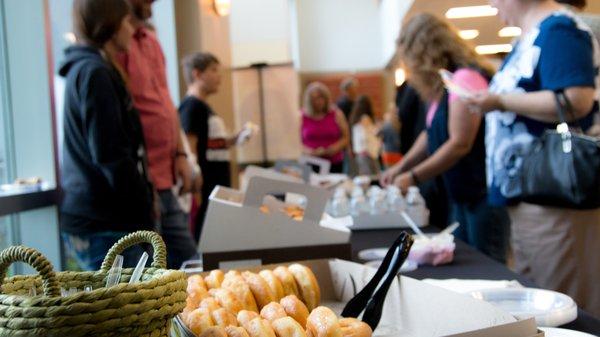 Come early for some donuts and bagels!