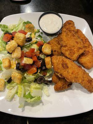 Chicken Strips with salad