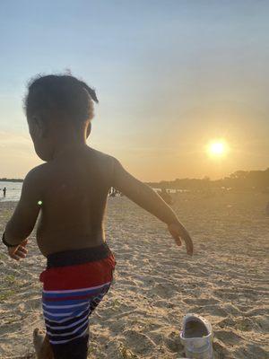 First time at the beach....