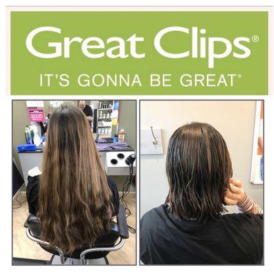 Before and After photo of a Great haircut at a Great price at Great Clips Eagle Rock!