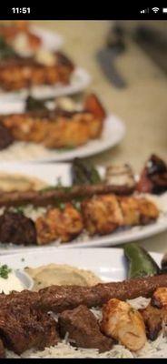 Chicken Breast plate and Keftedakia skewer