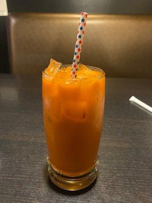 Thai tea! Cute straw (paper straw :) )