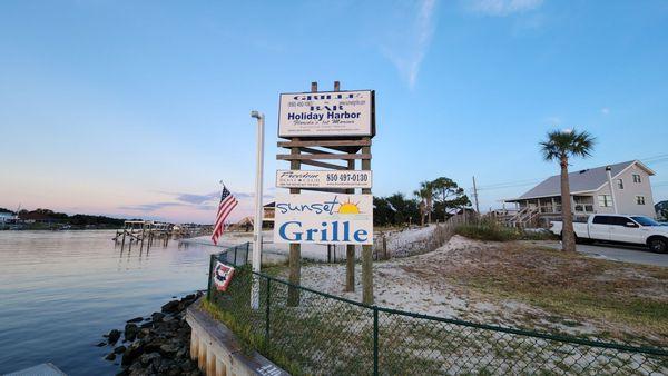 sign at pier