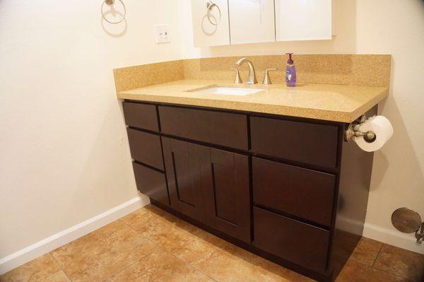 Dark Walnut- Shaker style Bathroom Cabinets