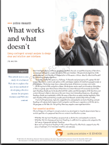 Our most recent methods article appears in the January 2014 issue of Quirk's Marketing Research Review: http://www.quirks.com...