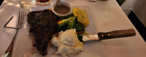 The bison rib steak