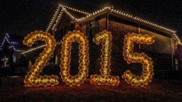 Light up 2015 10ft tall balloon numbers