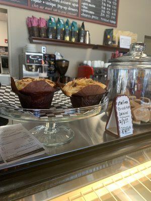 Coffee and fresh baked goods.