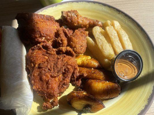 Four Piece Special yuca fries maduros