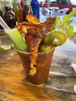 Stop by for our island famous, bacon Bloody Mary!