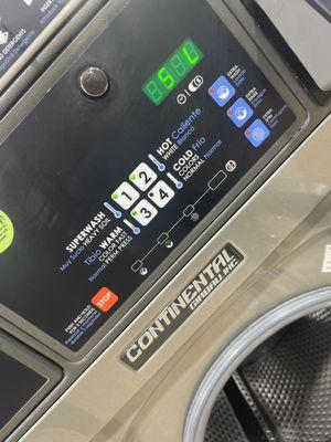 settings on the washing machine