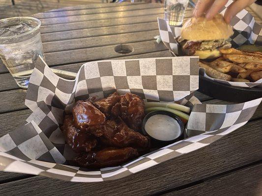 Honey hot bbq wings