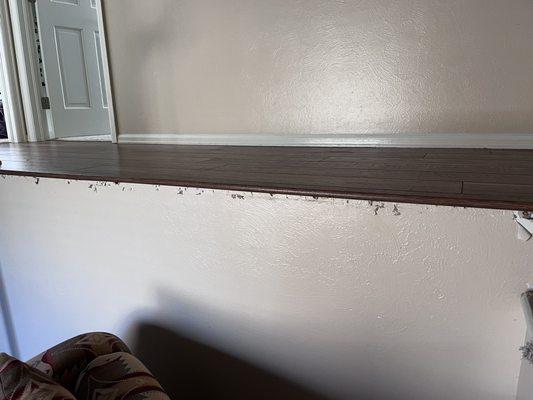 Drywall damage from ripping out carpet