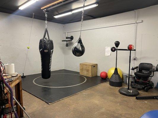 Boxing section in the back