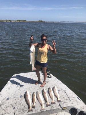 Just what we kept, not even close to how many we actually caught and released! The one I am holding was 29 inches!