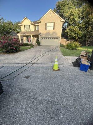 Before Driveway Schertz   Clearcleantx.com