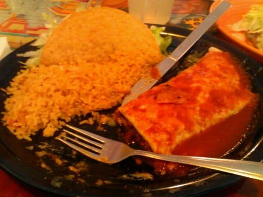 Enchilada,taco w/ Mexican rice.