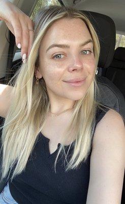 Right after my hydrafacial & dermaplane with Madyson! No filter... Just that post hydrafacial glow