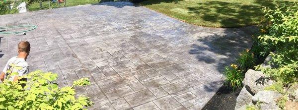 Stamped Concrete Backyard Patio