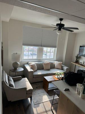 Living area in two bedroom suite