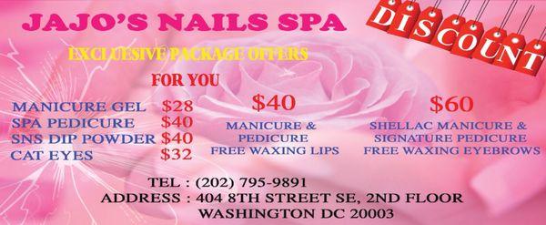 New Promotion from Jajo Nails Spa!!!! Check it out and see you soon!!!