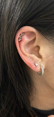 helix and second hole piercings