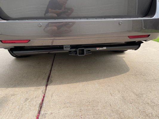 Installed trailer hitch