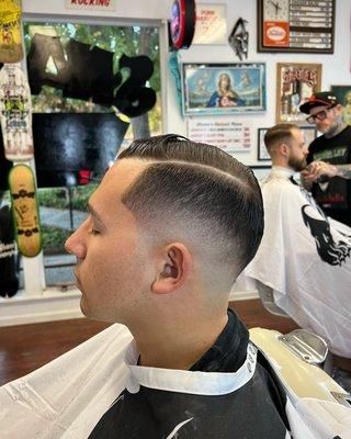 Mid Bald Fade/Combover