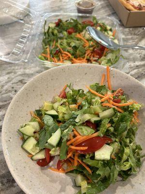 Huge $7 garden salad can easily serve 2 with avocado!