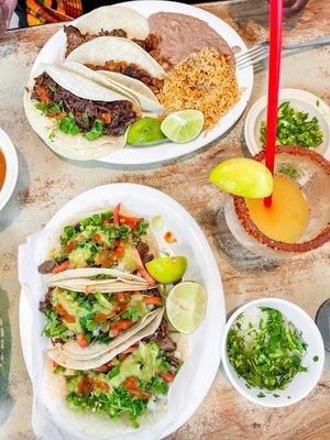 Taco plate and single tacos. IG : sipsandfare