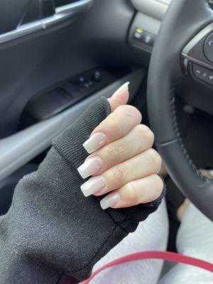 Milky white nails