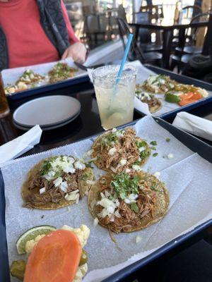 Taco sampler: brisket, chicken and pork. I was stuffed!