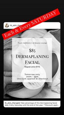 Dermaplaning Facial deal