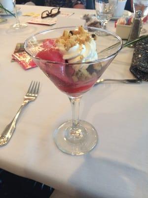 Blood Orange and Lavender sorbet with sugar twill at the Women's Center luncheon