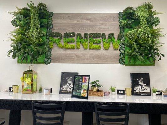 Inside The Restaurant; Greenery Wall Art