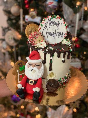 Holiday sleepy santa cake