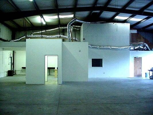 A typical warehouse interior showing the offices and the loft. This is a 3,000 ft. vacancy in the Apopka - Maitland area.