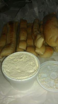 The breadstix and famous cheese dip