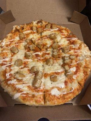 Vegan Buffalo Chicken-less Topper Pizza