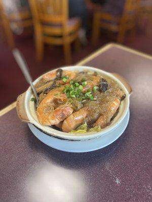 Shrimp with Bean Thread Claypot