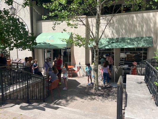 Lower patio seating