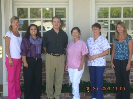 In this Picture (left to right) Jill (RDH), Violeta (Office Manager), Dr. Cuccia, Adriana (RDH), Gina (RDA), and Renee (RDA)/Rec