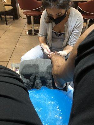 Premium priced pedicure but received much less!