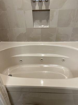 The garden tub with whirlpool jets. The tub is really deep and long. Perfect to unwind