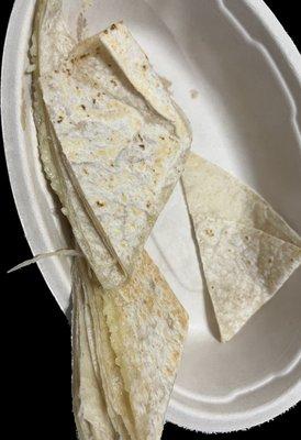 Fajita Veggies Quesadilla (just tortilla with cheese in the middle)