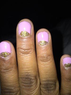 Something my two year old could of done. The nail tech felt this gel service was worth 125$ are you kidding me!