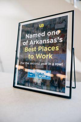 United Bank was name a Best Place to Work in Arkansas two years in a row!