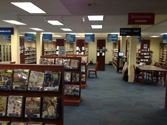 Magazine displays and non-fiction stacks