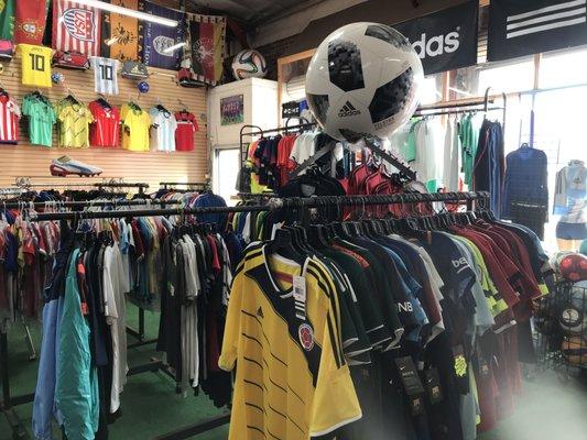 Come down and browse our endless selection of international soccer gear!