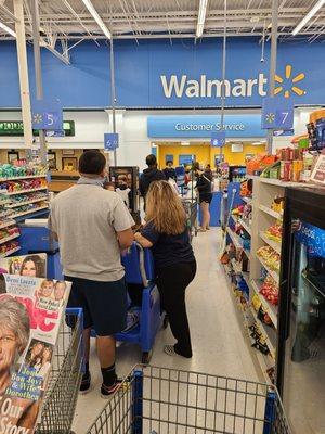 The long line to check out at wally world yesterday.